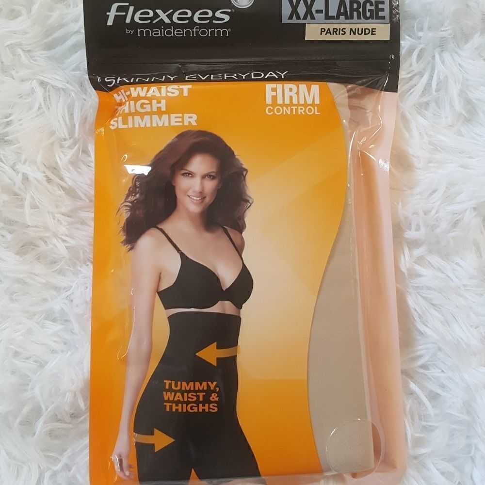 FLEXEES Hi Waist Thigh slimmer Shapewear Nude NEW Womens Size XXL‎